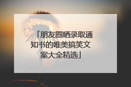 朋友圈晒录取通知书的唯美搞笑文案大全精选