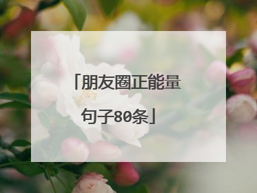 朋友圈正能量句子80条