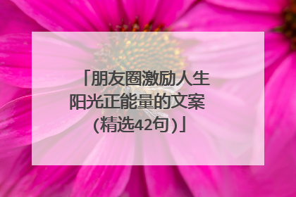 朋友圈激励人生阳光正能量的文案(精选42句)