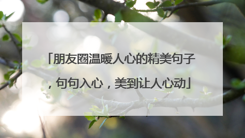 朋友圈温暖人心的精美句子，句句入心，美到让人心动