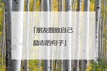 朋友圈致自己励志的句子