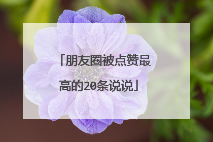 朋友圈被点赞最高的20条说说