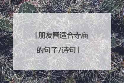 朋友圈适合寺庙的句子/诗句