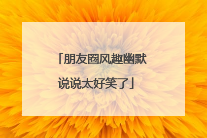 朋友圈风趣幽默说说太好笑了