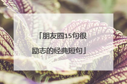 朋友圈15句很励志的经典短句