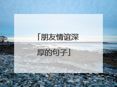 朋友情谊深厚的句子