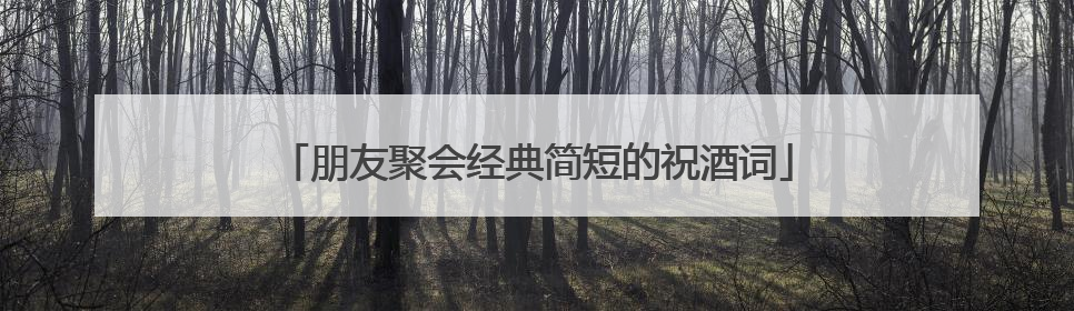 朋友聚会经典简短的祝酒词