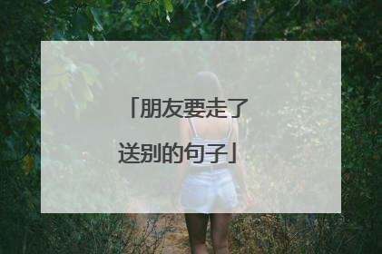 朋友要走了送别的句子