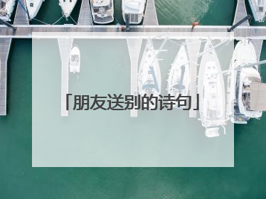 朋友送别的诗句