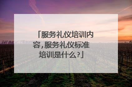 服务礼仪培训内容,服务礼仪标准培训是什么?