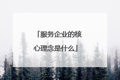 服务企业的核心理念是什么