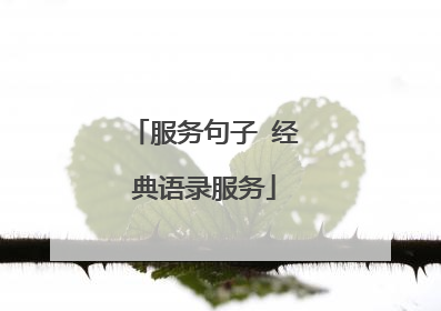 服务句子 经典语录服务
