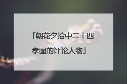 朝花夕拾中二十四孝图的评论人物