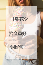 朝花夕拾文章好词好句