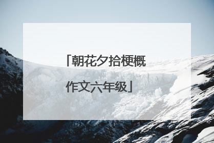 朝花夕拾梗概作文六年级