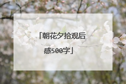 朝花夕拾观后感500字
