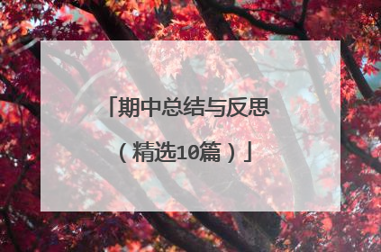 期中总结与反思（精选10篇）