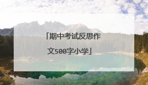 期中考试反思作文500字小学
