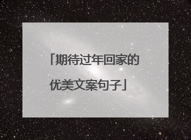 期待过年回家的优美文案句子