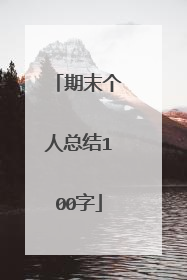 期末个人总结100字