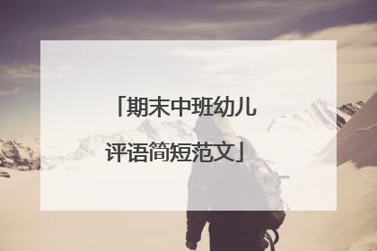 期末中班幼儿评语简短范文