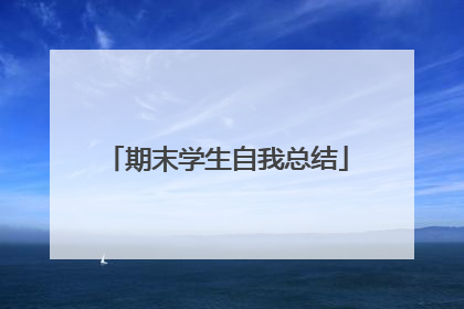期末学生自我总结