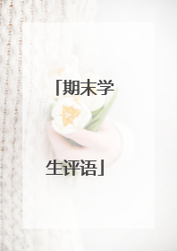 期末学生评语