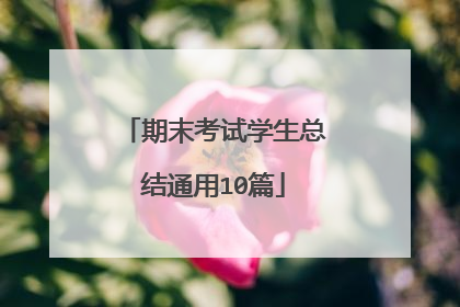 期末考试学生总结通用10篇