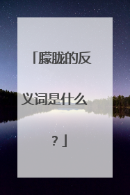 朦胧的反义词是什么 ?