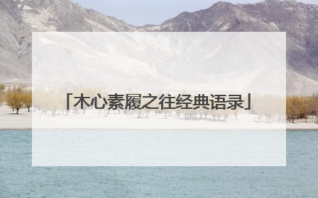 木心素履之往经典语录
