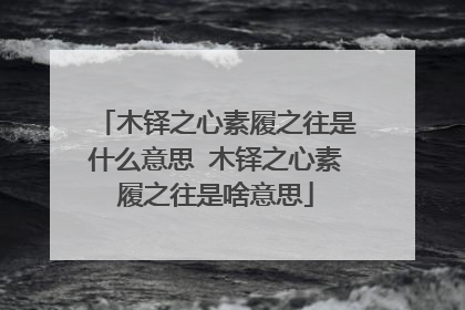 木铎之心素履之往是什么意思 木铎之心素履之往是啥意思