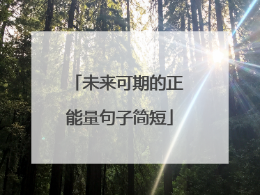 未来可期的正能量句子简短