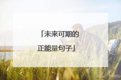 未来可期的正能量句子