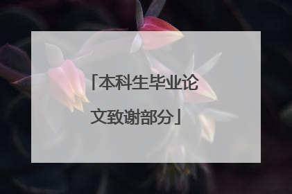 本科生毕业论文致谢部分