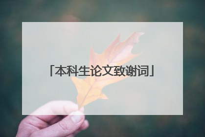 本科生论文致谢词