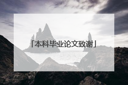 本科毕业论文致谢