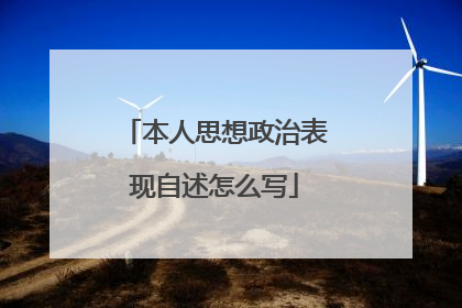 本人思想政治表现自述怎么写