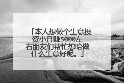 本人想做个生意投资小月赚5000左右朋友们帮忙想哈做什么生意好呢。