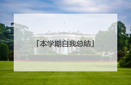 本学期自我总结