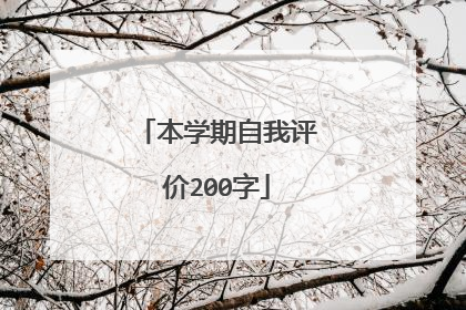 本学期自我评价200字