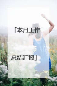 本月工作总结汇报
