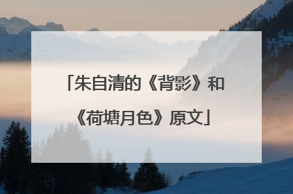 朱自清的《背影》和《荷塘月色》原文