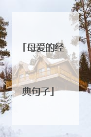 母爱的经典句子