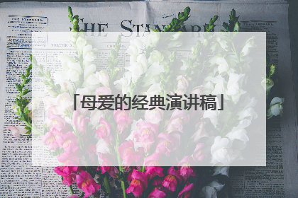 母爱的经典演讲稿