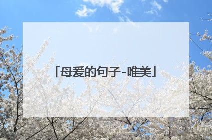 母爱的句子-唯美