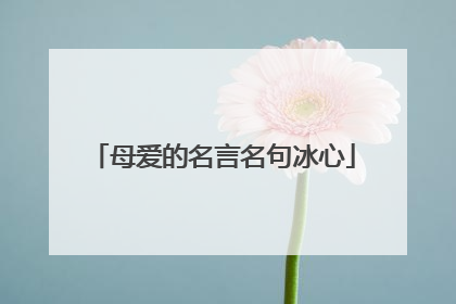 母爱的名言名句冰心