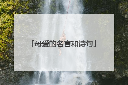 母爱的名言和诗句