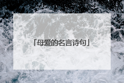 母爱的名言诗句