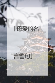 母爱的名言警句
