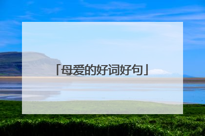 母爱的好词好句